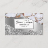 マーブルシルバーグリッターウィメンズディ美しい 名刺 (正面)