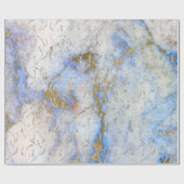 マーブルシルバーグレーブルー海フローラフォイルスローレル ラッピングペーパー (フラット)