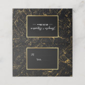 マーブルストライプタイポグラフィブラック プレイスカード (外部開封)