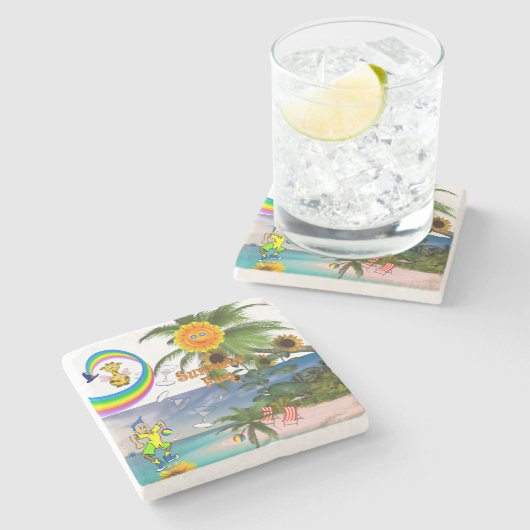 マーブルストーンコースターサマーおもしろい ストーンコースター (横)