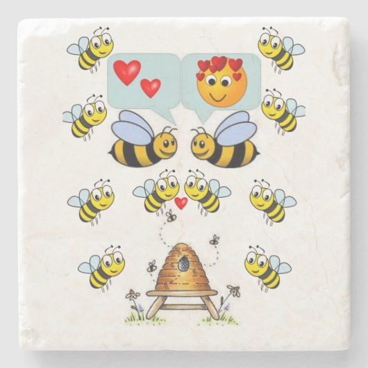 マーブルストーンコースターバレンタインデー ストーンコースター (正面)