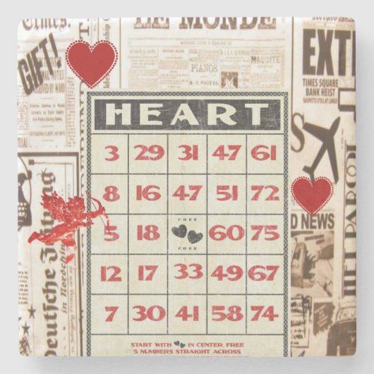 マーブルストーンコースターバレンタインデー ストーンコースター (正面)