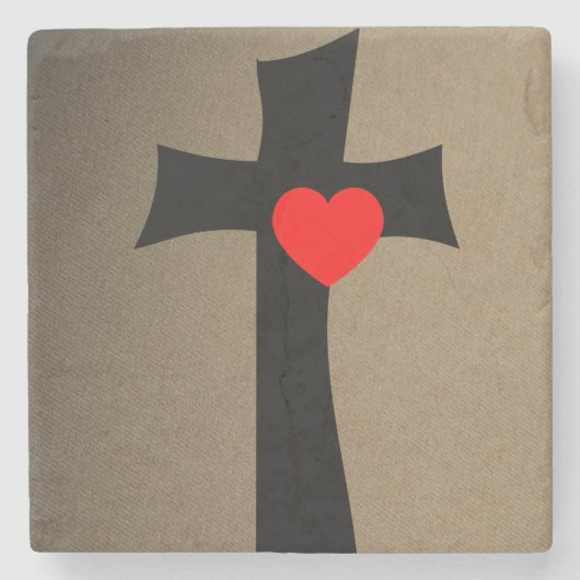 マーブルストーンコースターバレンタインデー ストーンコースター (正面)