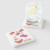 マーブルストーンコースターバレンタインデー ストーンコースター (横)