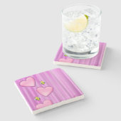 マーブルストーンコースターバレンタインデー(昆虫)マルハナバチ ストーンコースター (横)