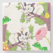 マーブルストーンコースターポッサムシックフロッグフローラ ストーンコースター (正面)