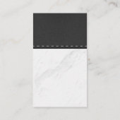 マーブルストーンペットグルーミングドッグアイコン |レザー 名刺 (裏面)