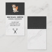 マーブルストーンペットグルーミングドッグアイコン |レザー 名刺 (正面/裏面)