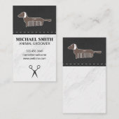 マーブルストーンペットグルーミングドッグアイコン |レザー 名刺 (正面/裏面)