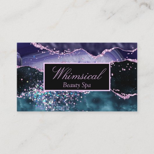 マーブルスパークルアゲートデザイン美しいスパ 名刺 (正面)