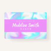 マーブルスワール抽象芸術自家製ケーキベーカリー バッジ (正面)