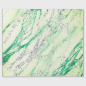 マーブルティファニーシルバーグレーグリーンミントストーンパステル ラッピングペーパー (フラット)