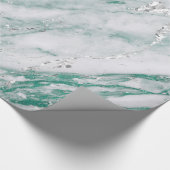 マーブルティファニーシルバーグレーティール（緑がかった色）グリーンストーンVIP ラッピングペーパー (角)