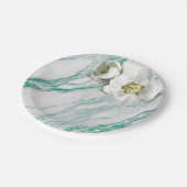 マーブルティファニーミントエメラルドホワイトジャスミングリッター ペーパープレート (アングル)