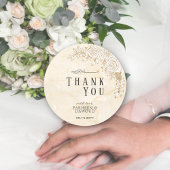 マーブルテクスチャフローラレースムスリム結婚式の引き出物 ラウンドシール