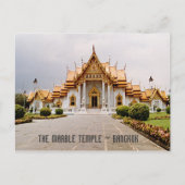 マーブルテンプル金ゴールドオーバークメールライオンバンコクカード ポストカード (正面)