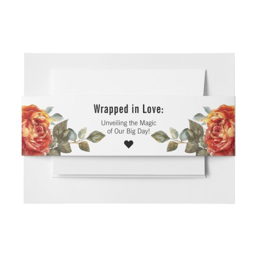 マーブルドリームオレンジバラエレガンスコレクション 招待状ベリーバンド (正面例)