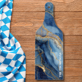 マーブルネイビーブルー金ゴールドエレガントグリッター カッティングボード