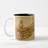 マーブルバイオリン鍵 ツートーンマグカップ (左)