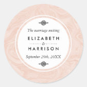 マーブルバラエレガントヴィンテージウェディングサンキュー ラウンドシール (正面)