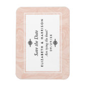 マーブルバラエレガントヴィンテージウェディング日付を保存 マグネット (縦)