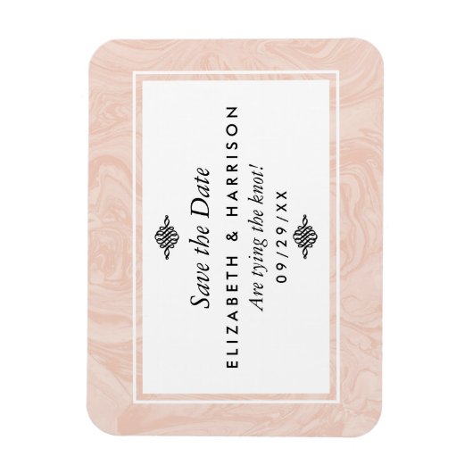 マーブルバラエレガントヴィンテージウェディング日付を保存 マグネット (縦)