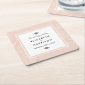 マーブルバラエレガントヴィンテージウェディング スクエアペーパーコースター (アングル)