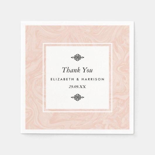 マーブルバラエレガントヴィンテージウェディング スタンダードカクテルナプキン (正面)