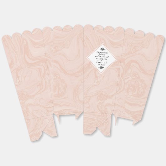 マーブルバラエレガントヴィンテージウェディング フェイバーボックス (見開き)