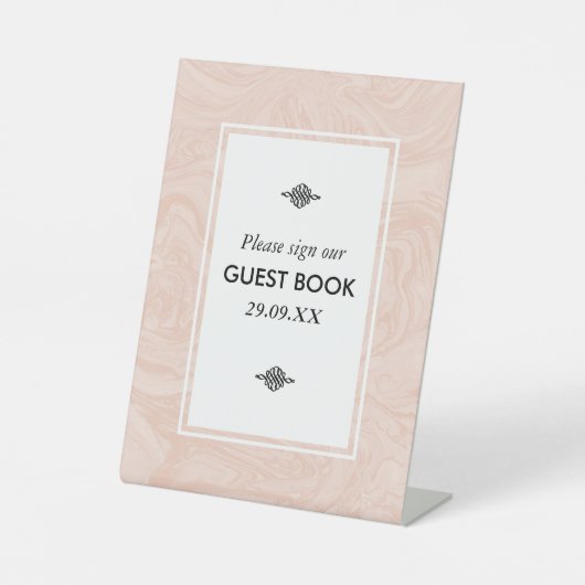 マーブルバラエレガントヴィンテージウェディング 台座サイン (正面)