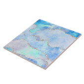 マーブルパインスパイアステルブルーシルバータイル タイル (側面)