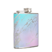 マーブルパステルブルーシルバーエレガントグリッターガーリー フラスク (右)