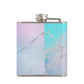 マーブルパステルブルーシルバーエレガントグリッターガーリー フラスク (裏面)