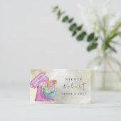 マーブルパティスリーシェフベーカリーピンククリーム 名刺 (スタンド正面)