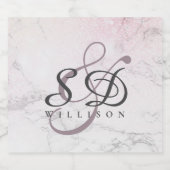 マーブルパーソナライズされたをグリッター詳細で結合 スパークリングワインラベル (シングルラベル)