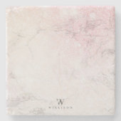 マーブルパーソナライズされたバラグリッター ストーンコースター (正面)