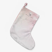 マーブルパーソナライズされたバラグリッター スモールクリスマスストッキング (正面 (吊り時))