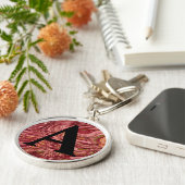 マーブルビクトリアン紙パーソナライズされたイニシャル キーホルダー (側面)