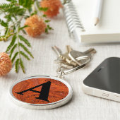 マーブルビクトリアン紙パーソナライズされたイニシャル キーホルダー (側面)