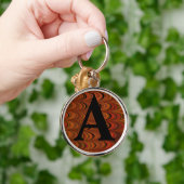 マーブルビクトリアン紙パーソナライズされたイニシャル キーホルダー (手)