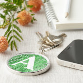 マーブルビクトリアン紙パーソナライズされたイニシャル キーホルダー (側面)