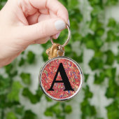 マーブルビクトリアン紙パーソナライズされたイニシャル キーホルダー (手)