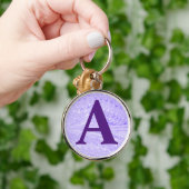 マーブルビクトリアン紙パーソナライズされたイニシャル キーホルダー (手)