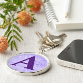 マーブルビクトリアン紙パーソナライズされたイニシャル キーホルダー (側面)