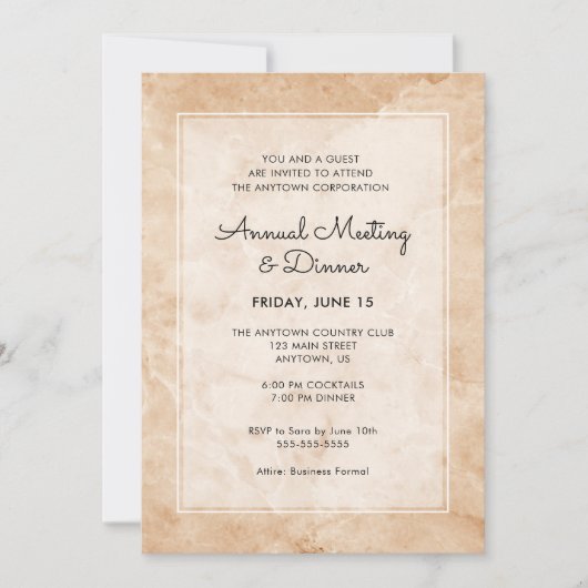 マーブルビジネスプロフェッショナル年次ディナー 招待状 (正面)