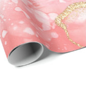 マーブルピンクのグリッター付き多目的用紙 ラッピングペーパー (ロールコーナー)