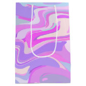 マーブルピンクパープルターコイズメディア抱き枕 ミディアムペーパーバッグ (裏面)