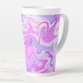 マーブルピンクパープルターコイズ カフェラテマグ (右アングル)