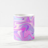 マーブルピンクパープルターコイズ コーヒーマグカップ (中央)