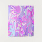 マーブルピンクパープルターコイズ タペストリー (正面)